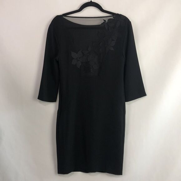 Trina Turk Black with Sheer Lace Back Dress